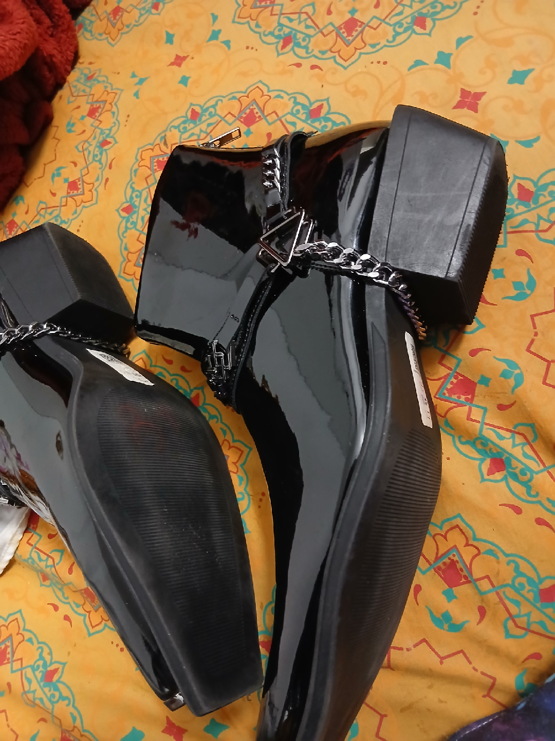 Black Patent Leather Ankle Boots - photo 4