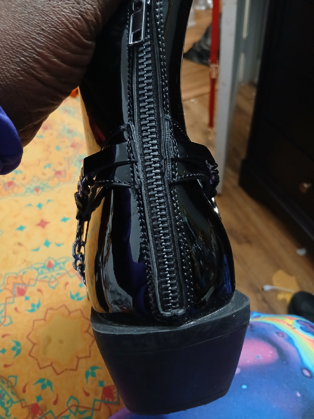 Black Patent Leather Ankle Boots - photo 5