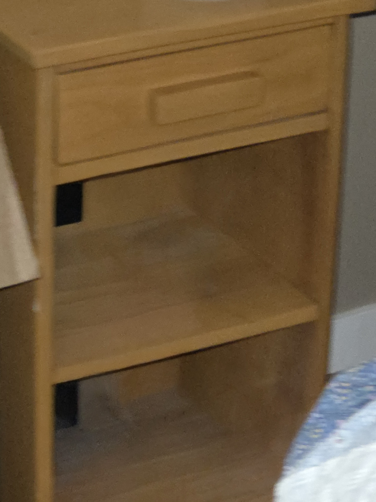 Wooden Nightstand with Drawer & Shelf - photo 2