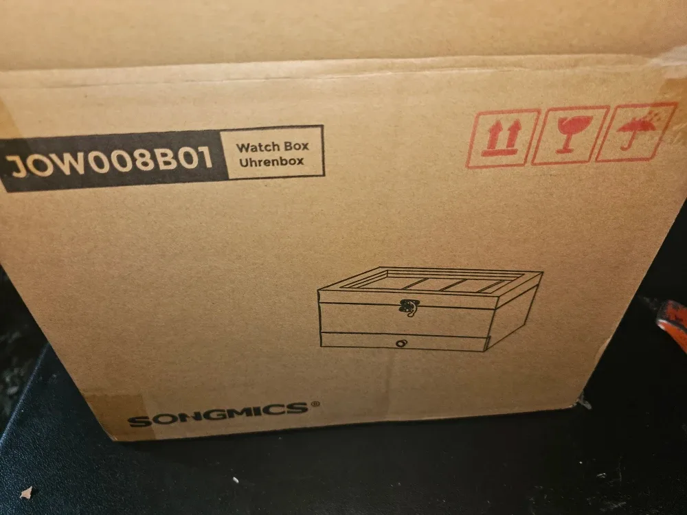 SONGMICS JOW008B01 Watch Box with Drawer - Black image indicator(4)