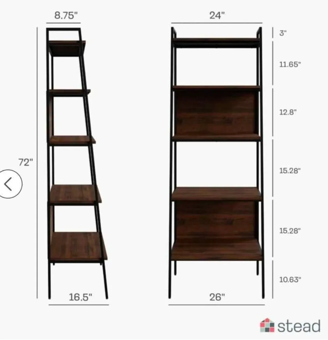 Stead Ladder Bookshelf with 5 shelves image indicator(8)