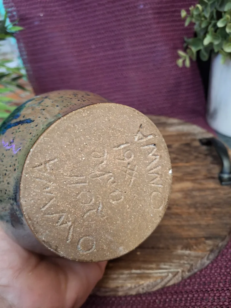 Handmade Ceramic Pitcher - Blue & Brown image indicator(6)