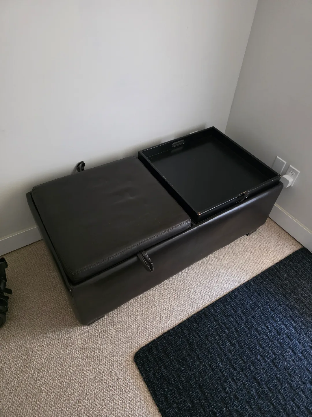 Storage Ottoman with Tray Table - Brown image indicator(2)