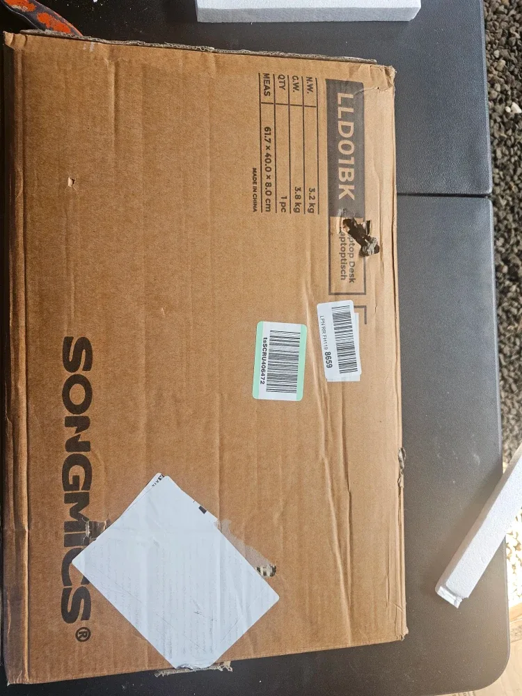 SONGMICS Laptop Desk Bed Tray - Black image indicator(5)