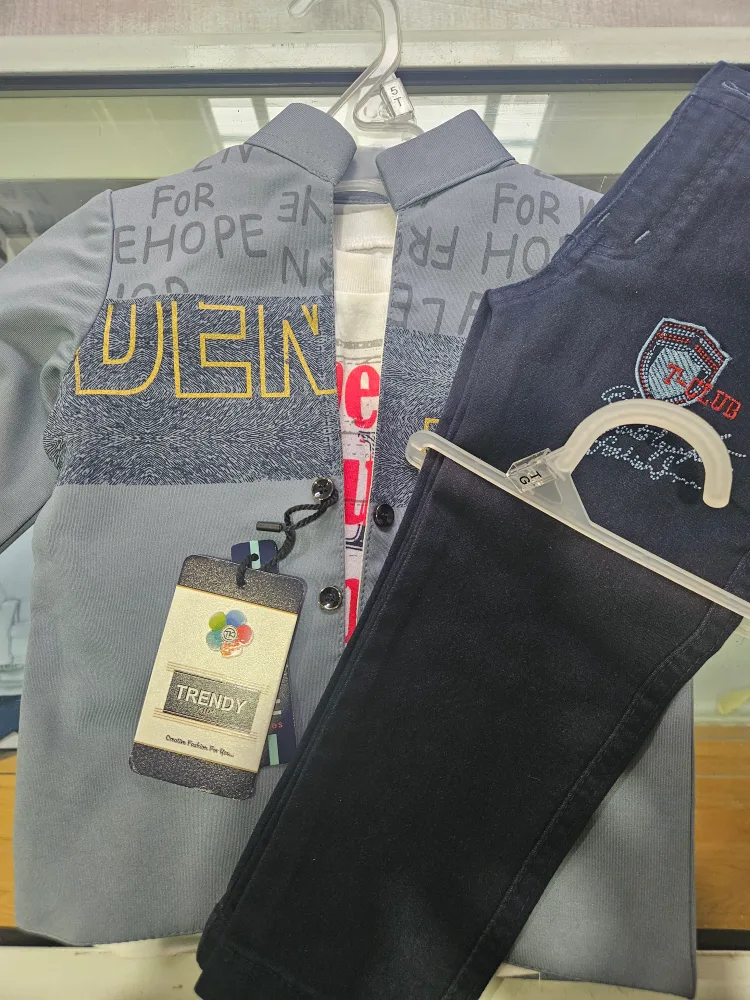 PARTY OUTFITS! Trendy Kids Outfit - Shirt, T-shirt & Pants Set thumbnail