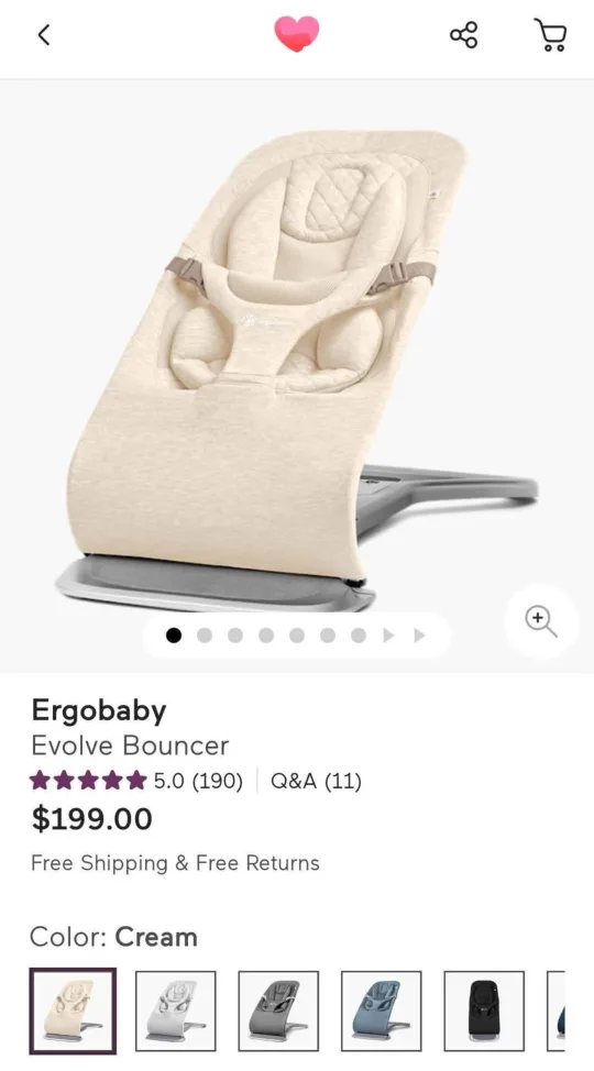 Ergobaby Evolve Bouncer - Cream image indicator(5)