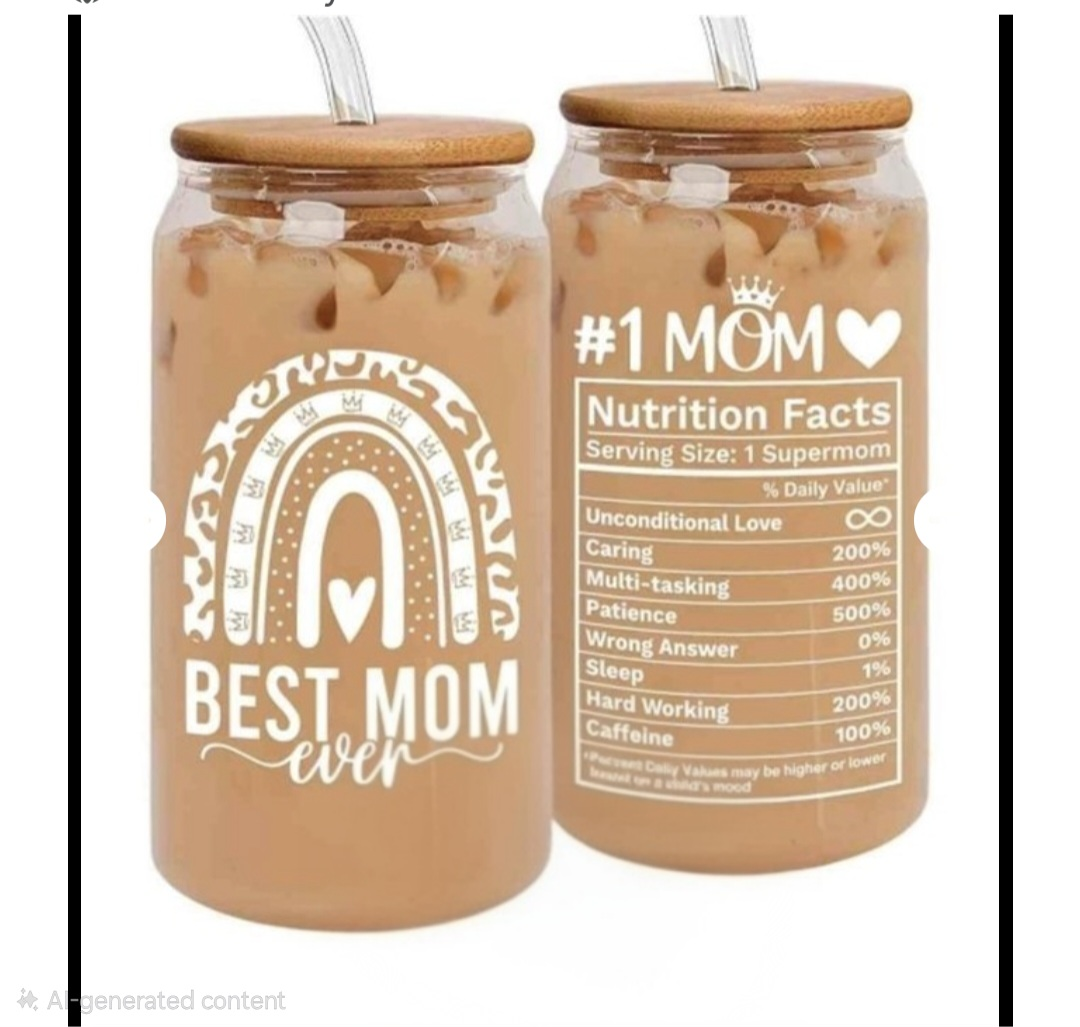 New HEXMOZ 16oz glass drinking cup set – Mom Themed