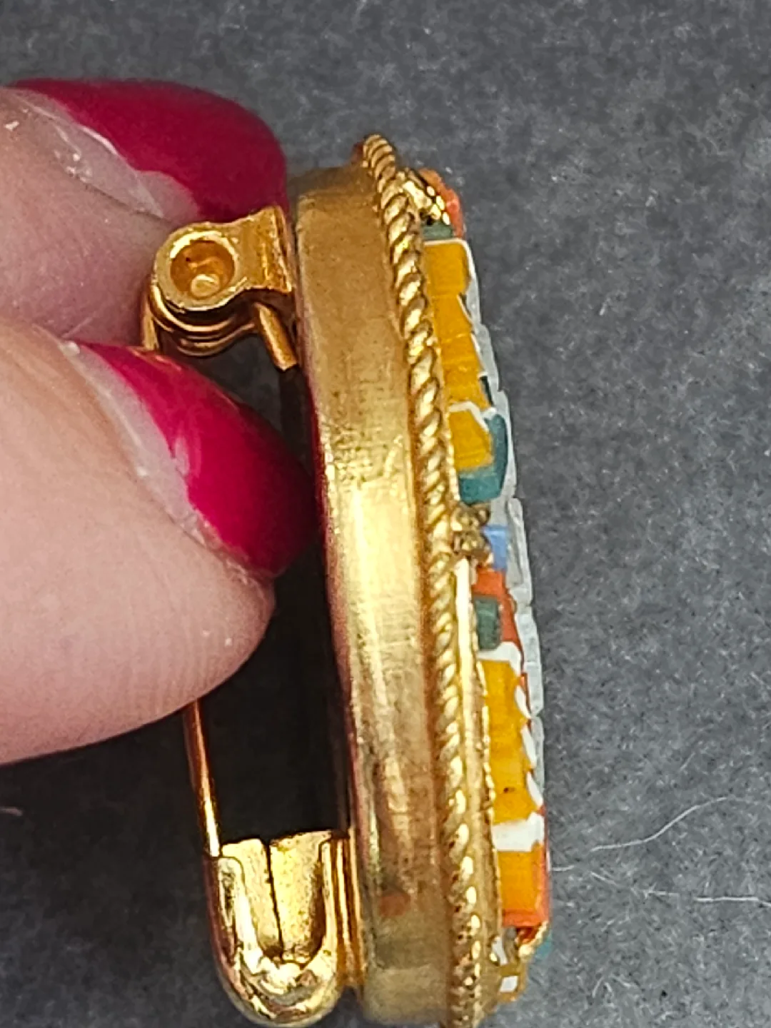 Capri Italy Micro Mosaic Brooch image indicator(6)