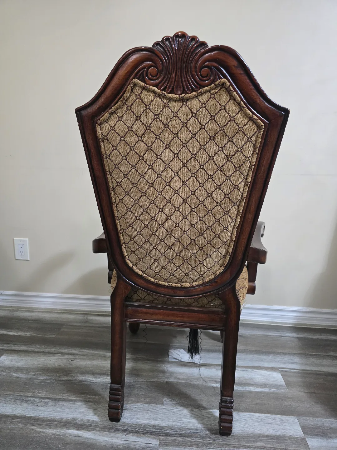 Ornate Brown Upholstered Dining Chair image indicator(8)