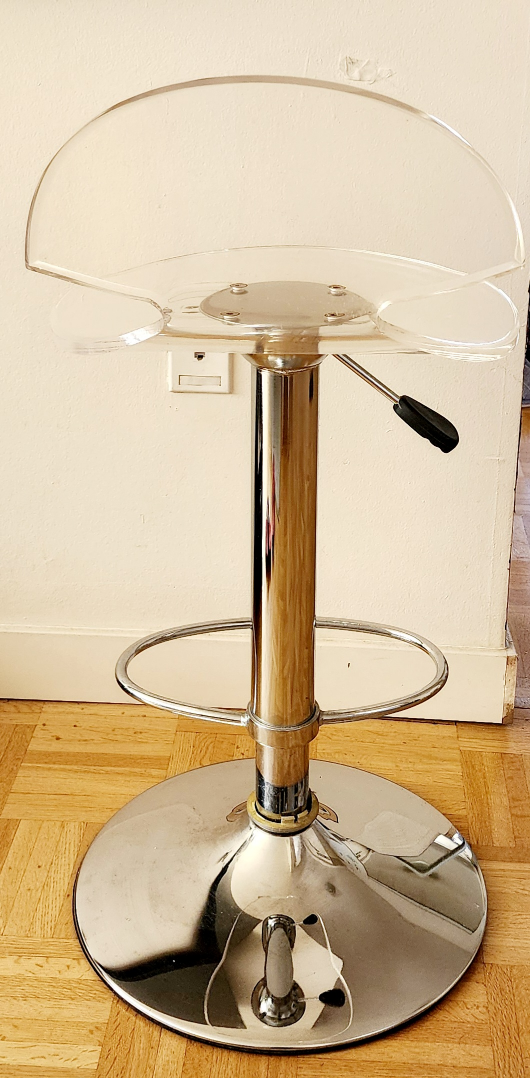 Adjustable Bar Stool - Clear Acrylic - photo 2