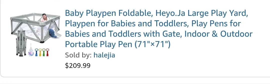 Heyo.Ja Baby Playpen Foldable, 71"x71" Large Play Yard image indicator(3)