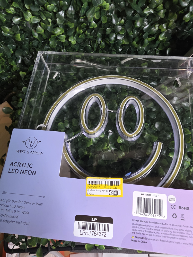 West & Arrow Acrylic LED Neon Smiley Face - photo 2