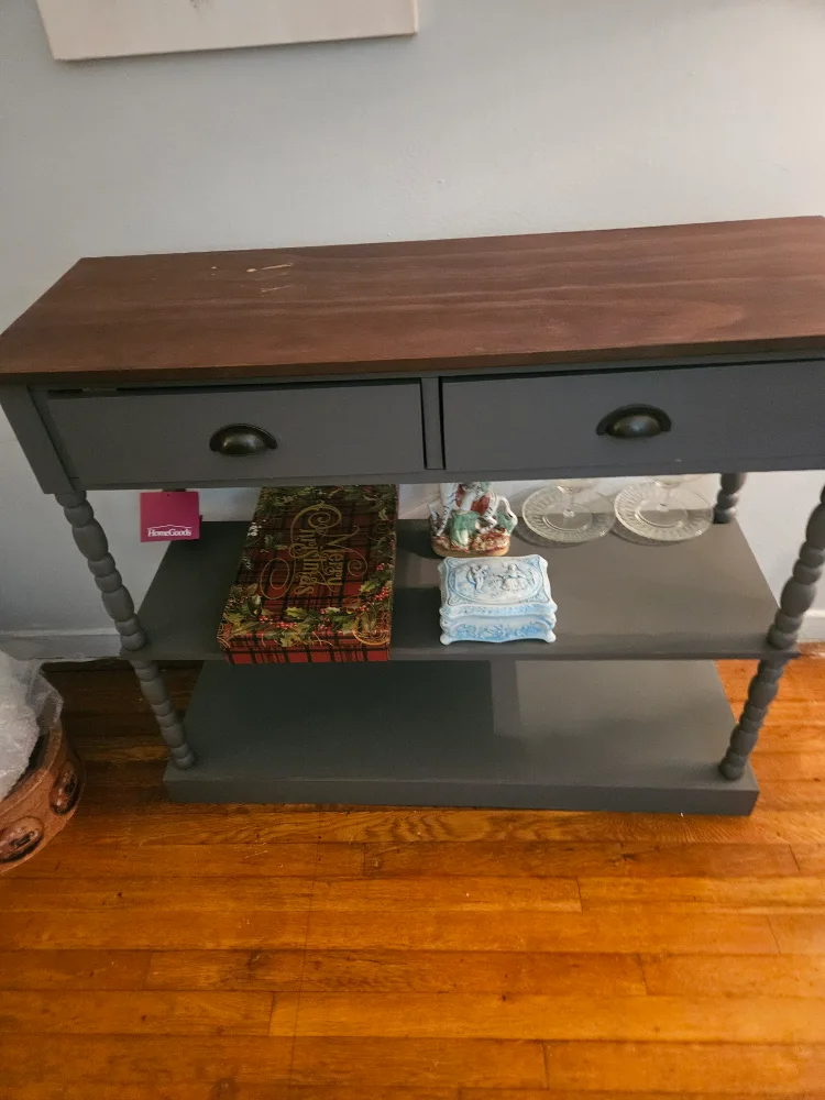 Grey Home Goods Consola/Table  w/ 2 Drawers image indicator(3)