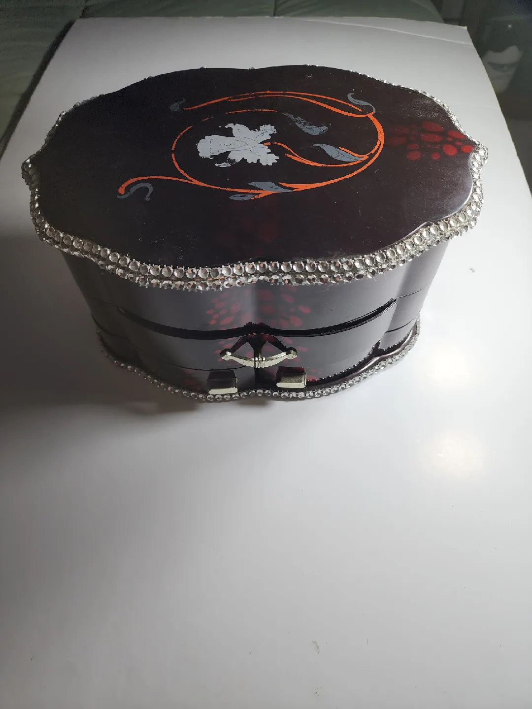Jewelry Box with Rhinestone Trim thumbnail