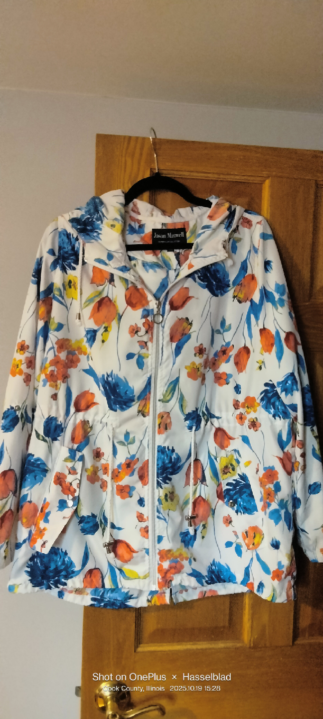 Jason Maxwell Floral Print Rain Jacket - Size L
