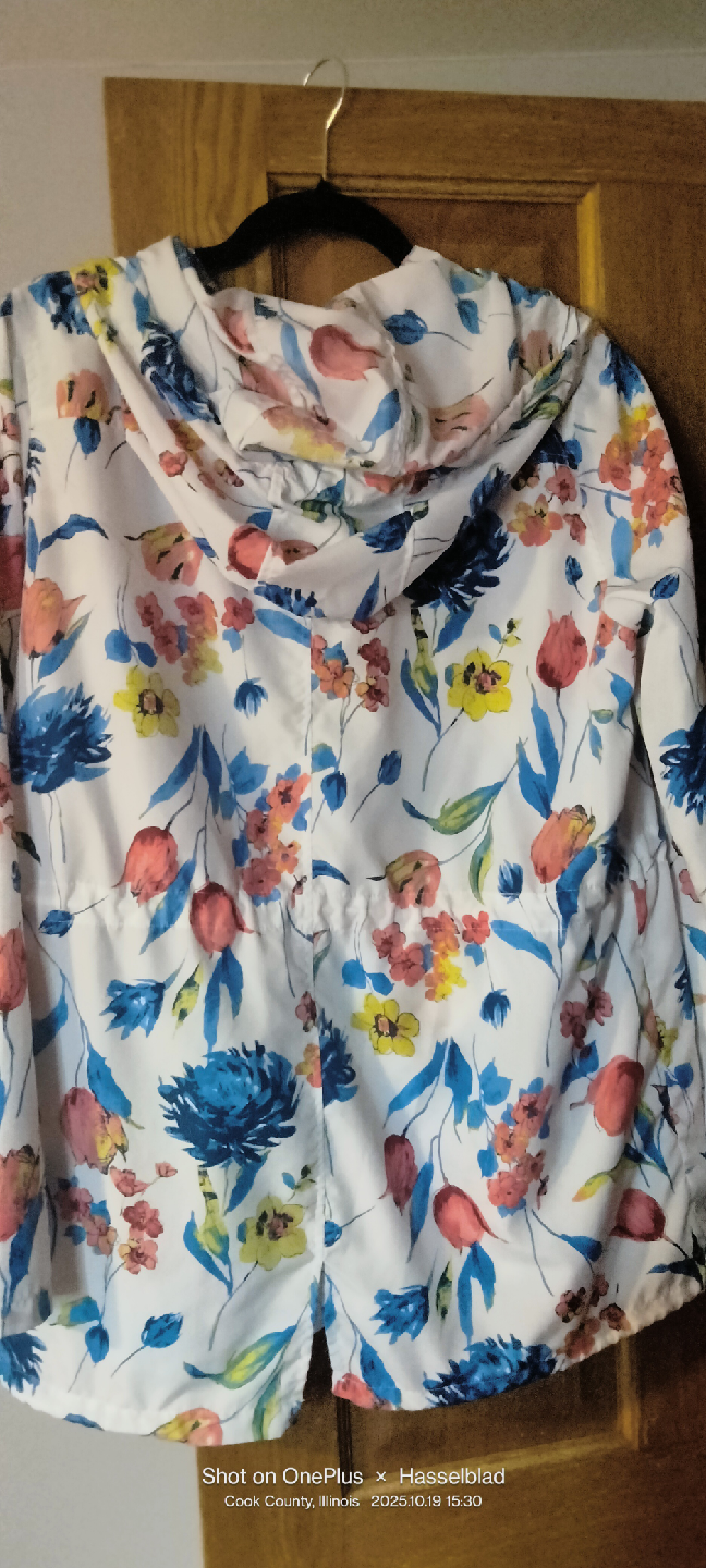 Jason Maxwell Floral Print Rain Jacket - Size L - photo 2