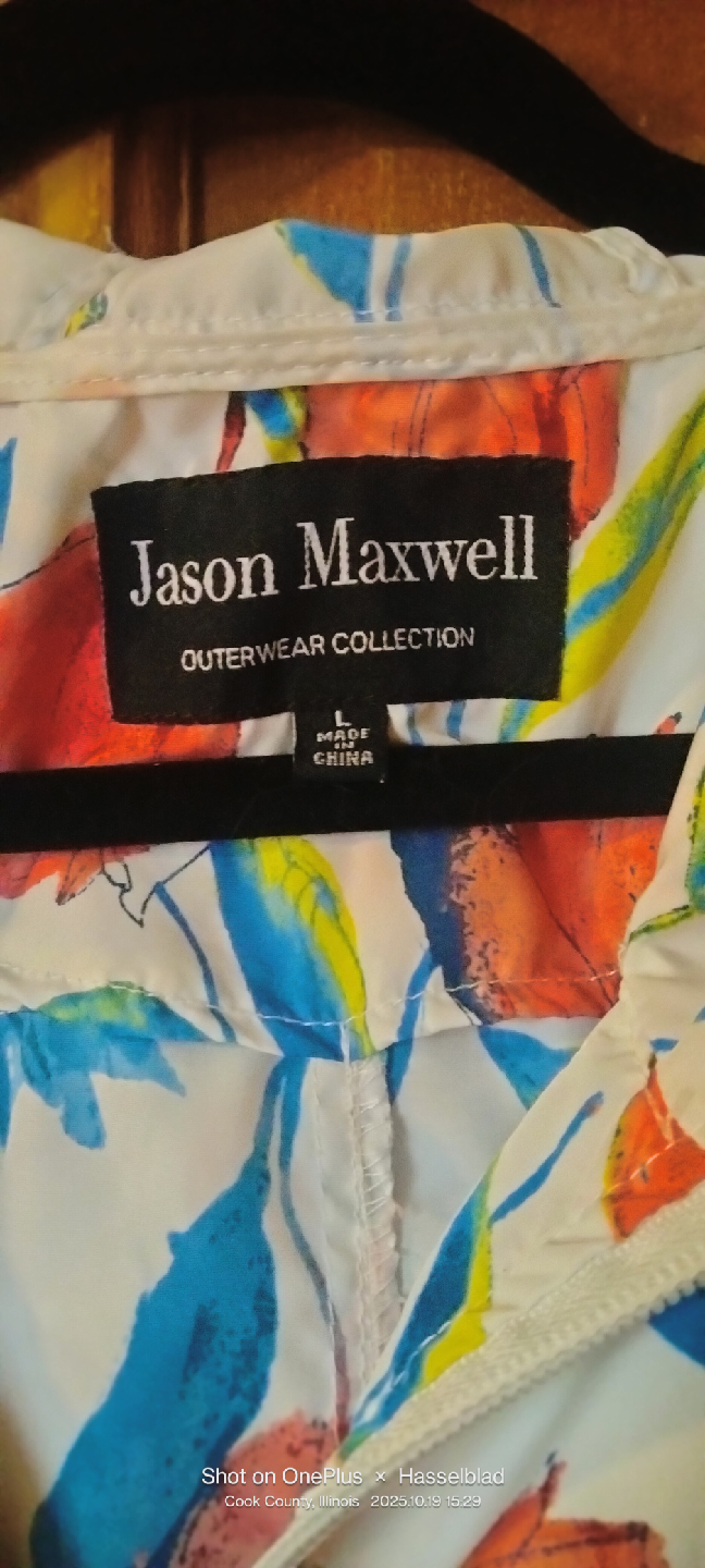 Jason Maxwell Floral Print Rain Jacket - Size L - photo 3