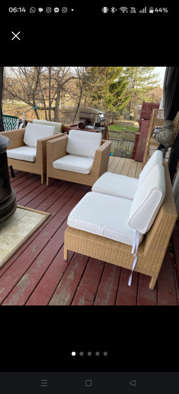 Wicker Outdoor Patio Set - Loveseat & Chairs