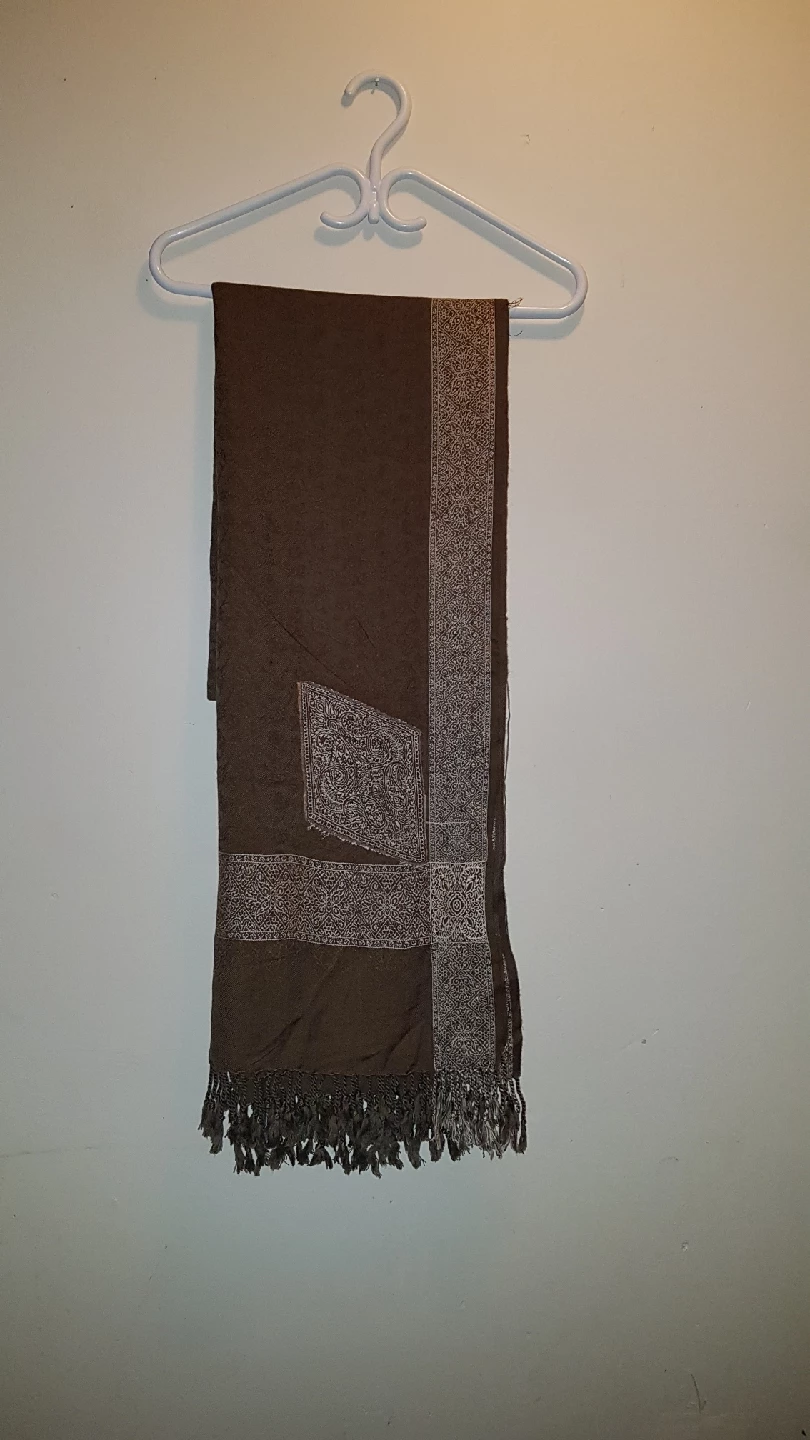Brown Pashmina Shawl with Fringe - photo 2