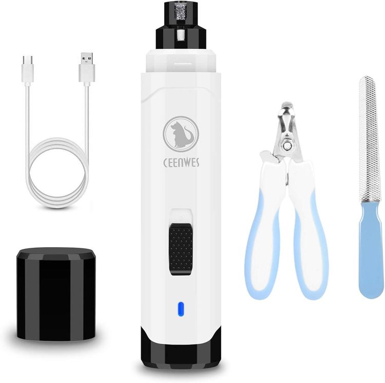 Ceenwes Dog Nail Grinder 2-Speed Rechargeable Pet Nail Trimmer