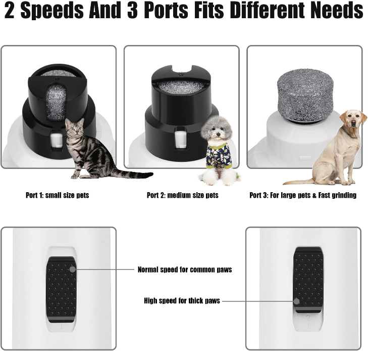 Ceenwes Dog Nail Grinder 2-Speed Rechargeable Pet Nail Trimmer - photo 5