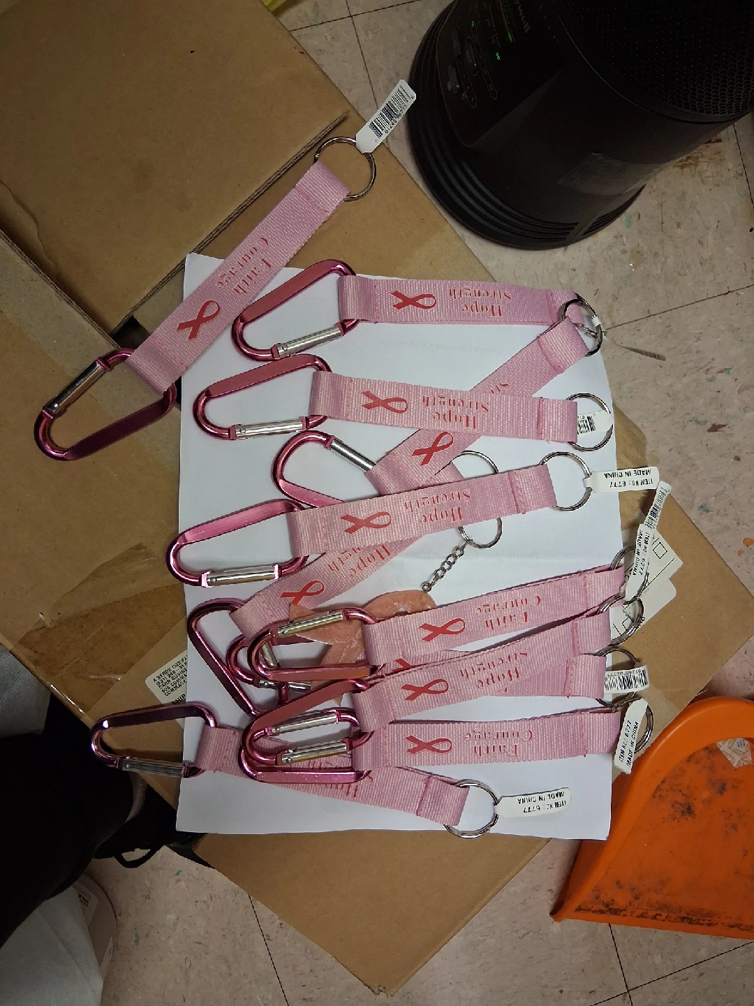Pink Ribbon Keychain - Hope, Strength, Courage
