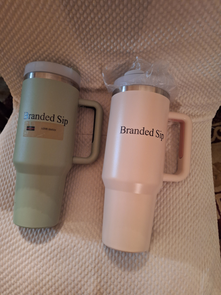 Branded Sip Tumblers - Green & Pink