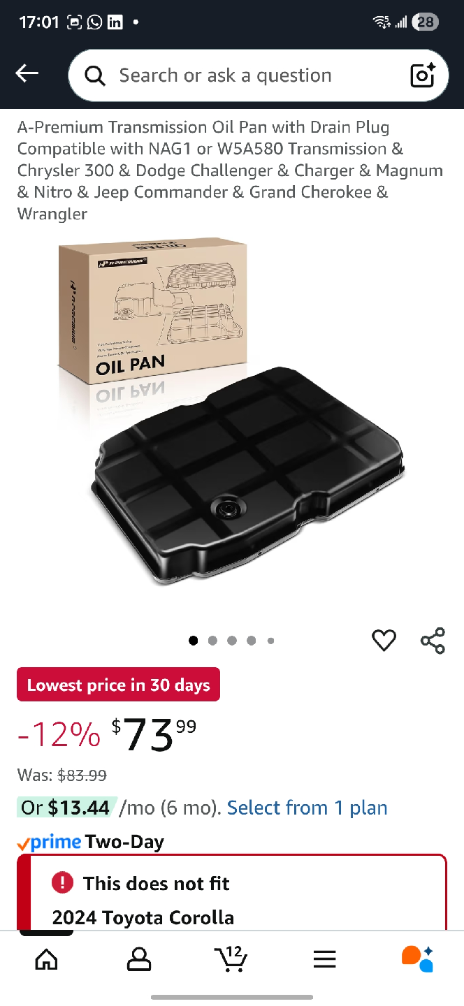 A-Premium Transmission Oil Pan with Drain Plug