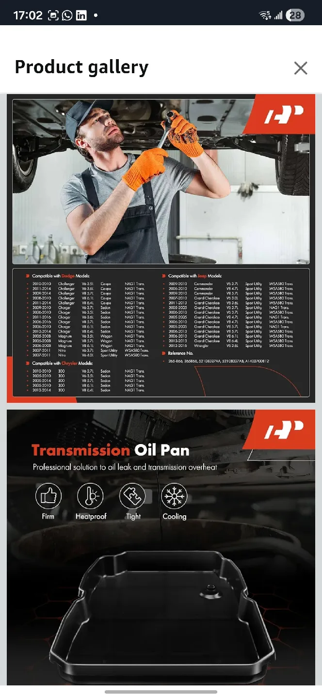A-Premium Transmission Oil Pan with Drain Plug image indicator(3)
