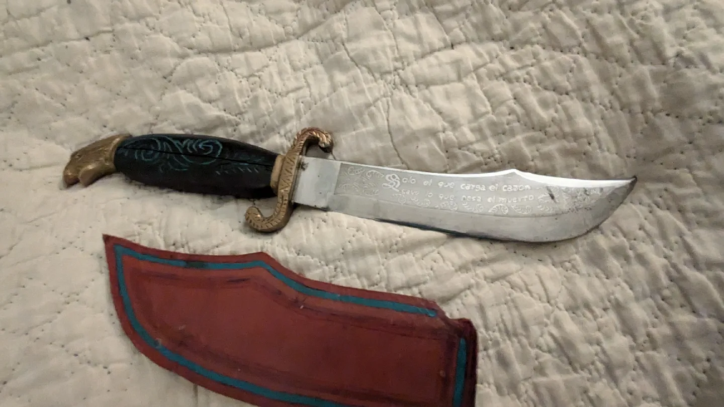 Engraved Knife with Leather Cover image indicator(2)