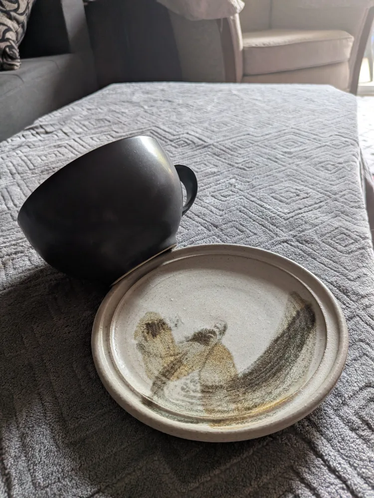 Handmade Ceramic Cup and Saucer Set image indicator(2)