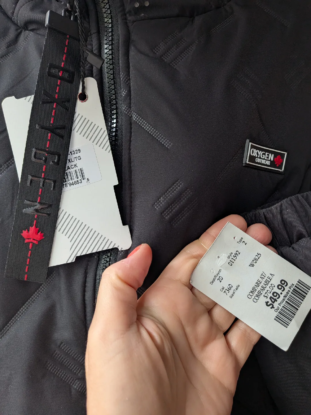 Oxygen Black Puffer Jacket size XL New with Tags image indicator(6)