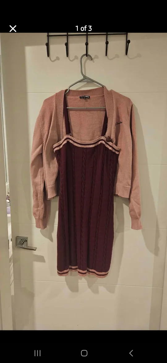 Fashion Nova Heartbreaker Dress & Cardigan Set - Size XL