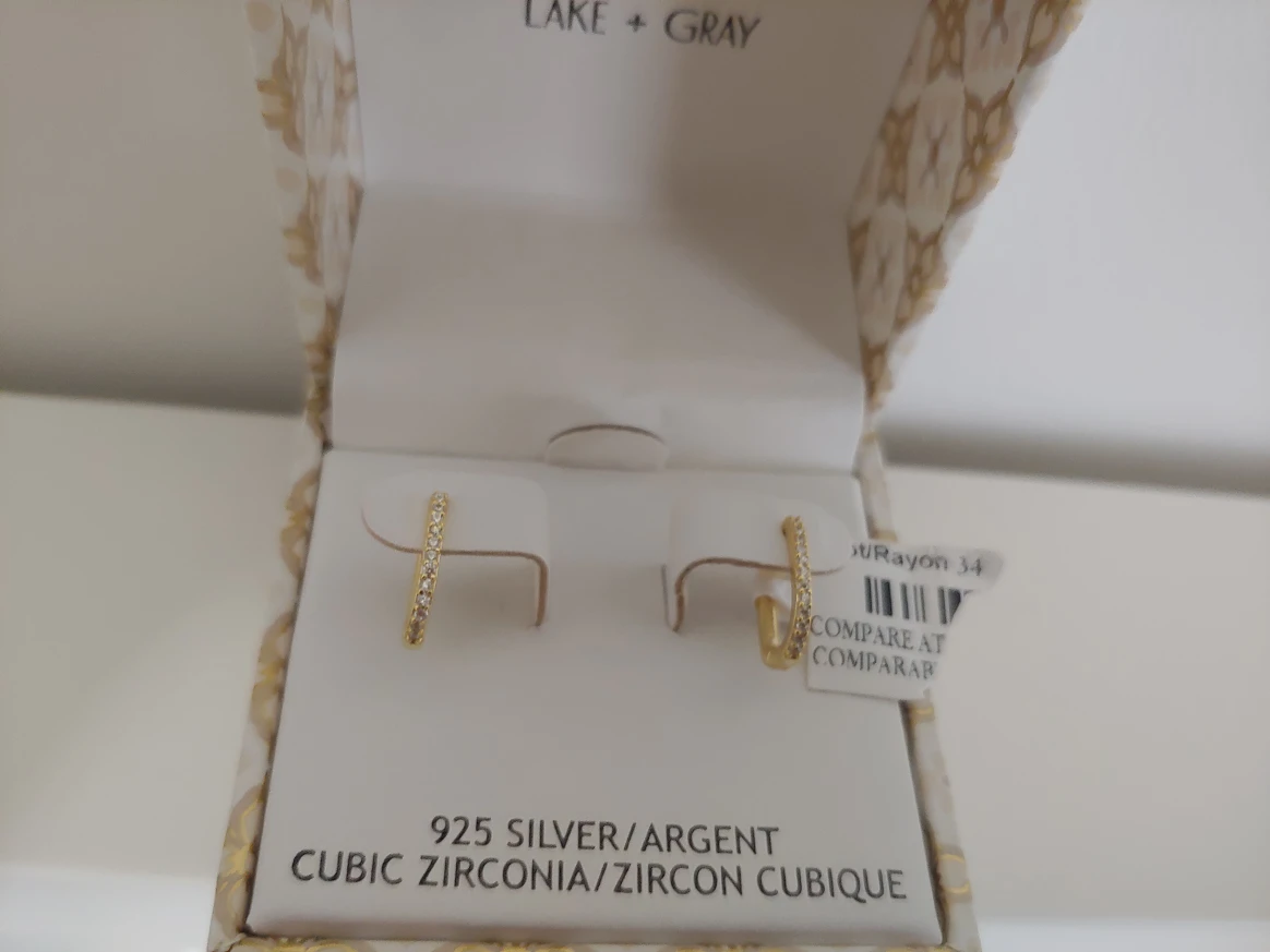 Lake + Gray Gold Hoop Earrings - NEW - photo 2