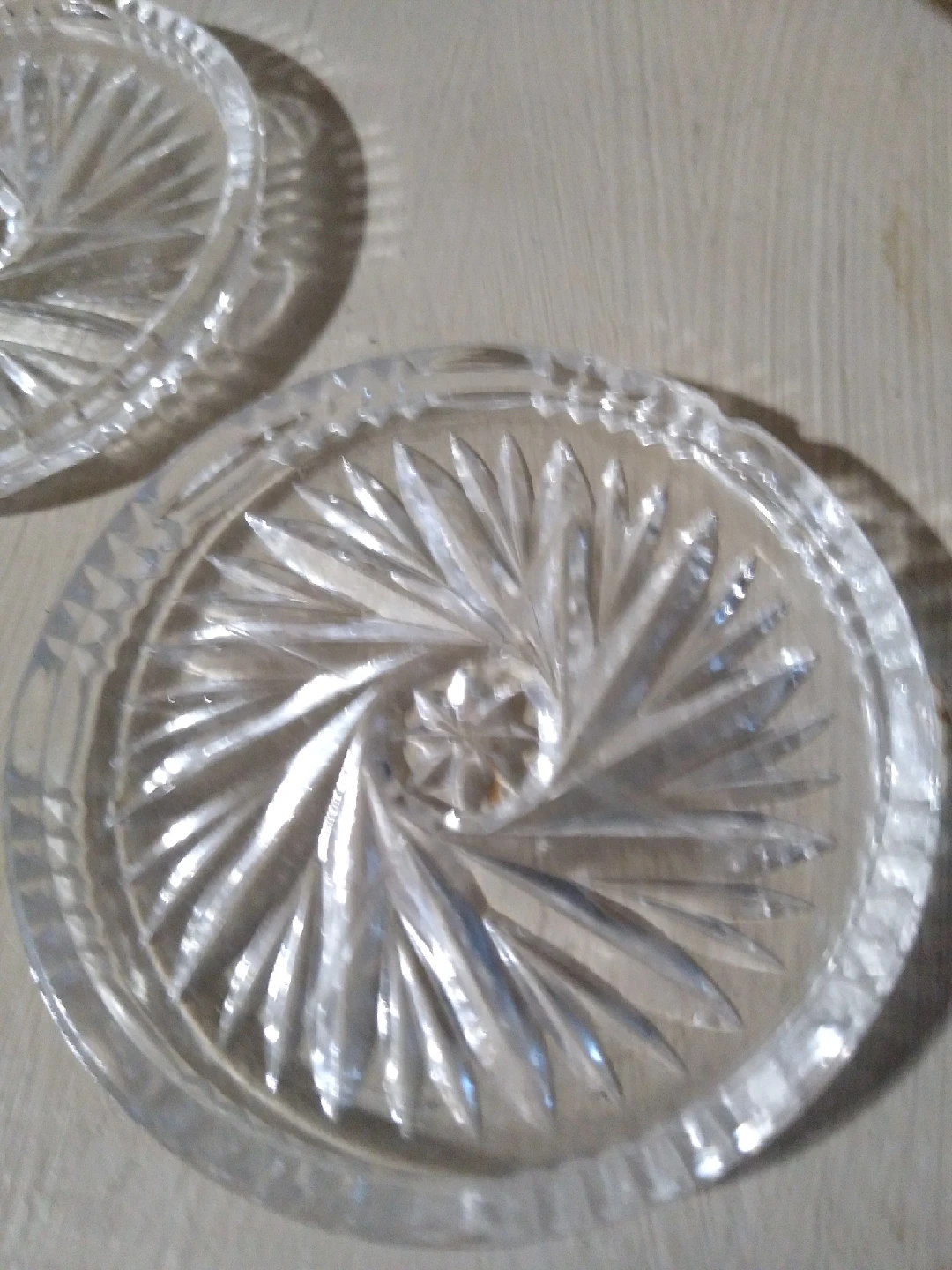 set of vintage Waterford pinwheel Crystal coasters