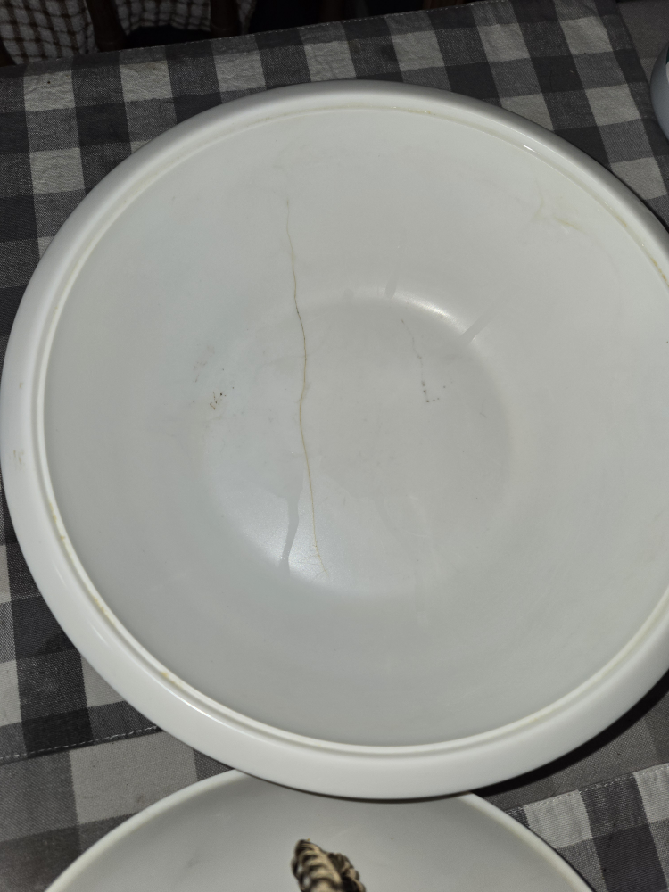 White Serving Bowls with Floral Design - photo 3