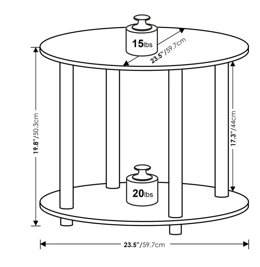 Furinno Round Side Coffee Table with Storage Shelf image indicator(2)