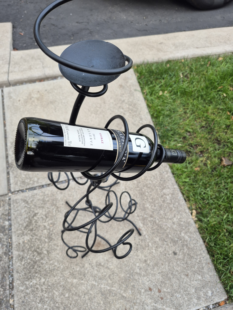 Metal Wine Rack with Candle Holder - photo 2