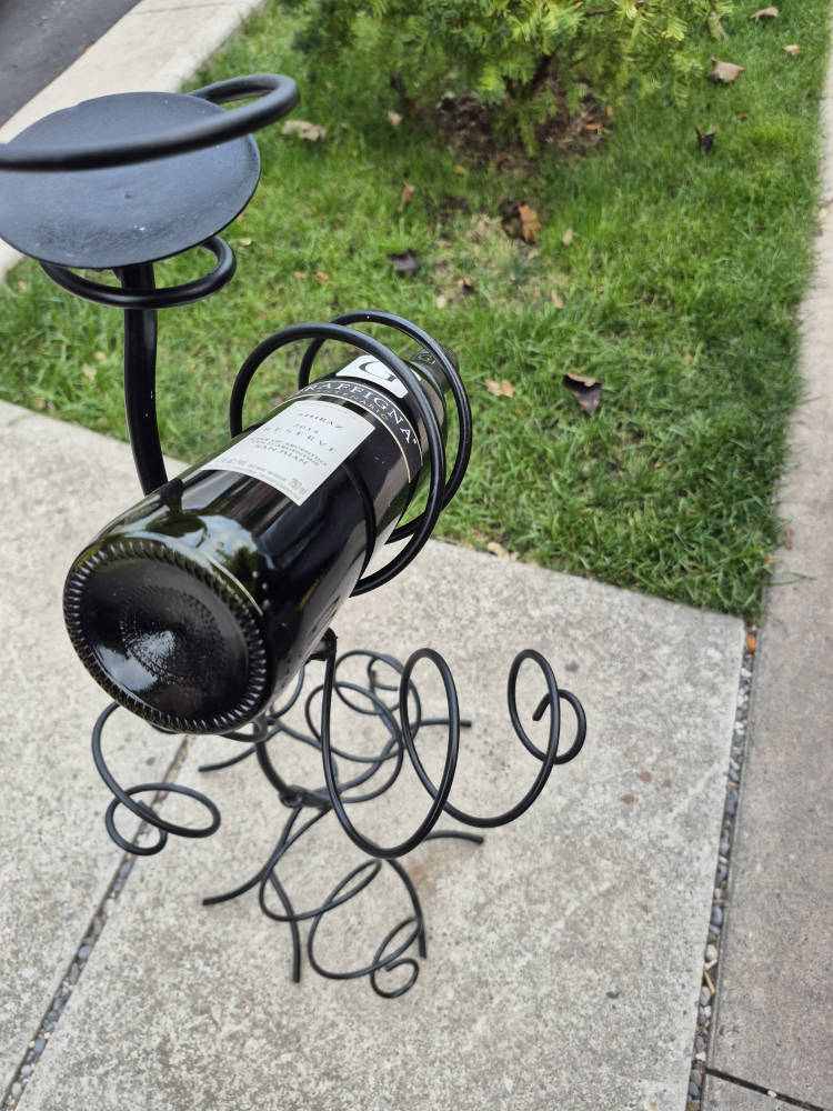 Metal Wine Rack with Candle Holder - photo 3