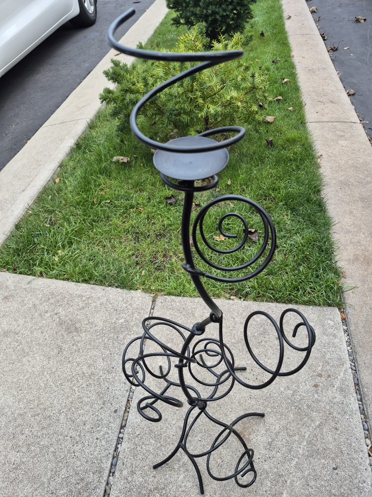 Metal Wine Rack with Candle Holder - photo 4