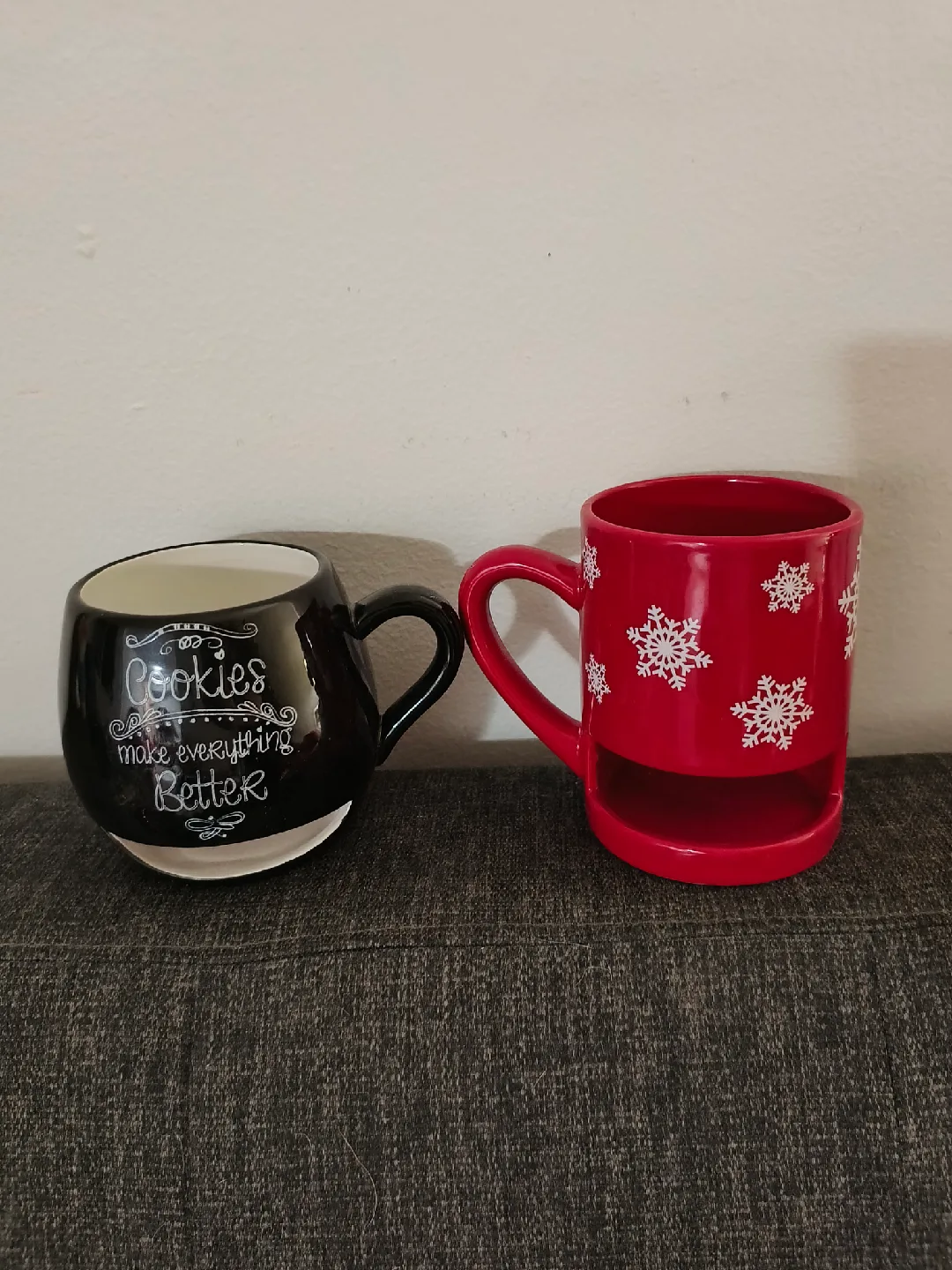 Two Mugs: "Cookies" & Snowflake thumbnail