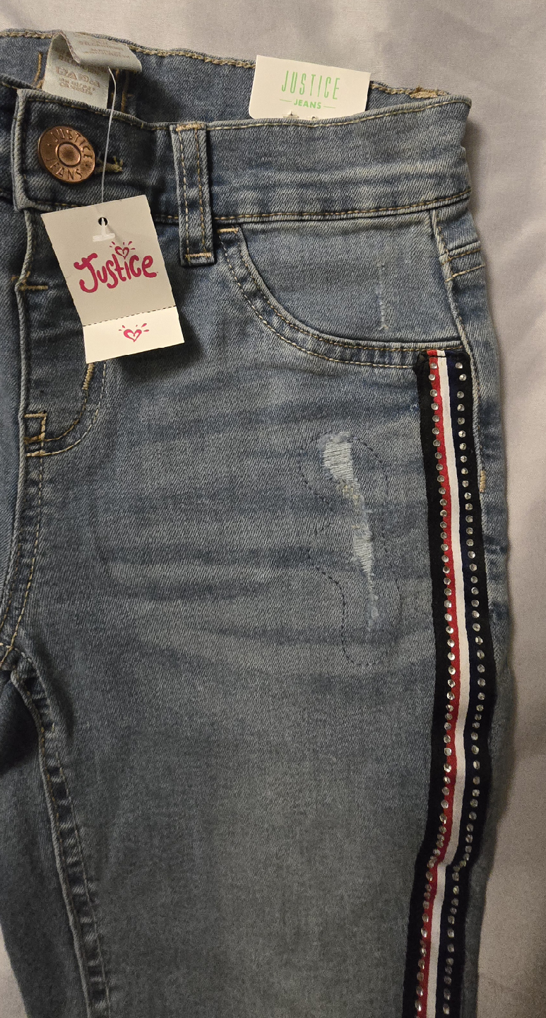 NEW! Girls Justice Jeans with Side Jewels! - Size 12 Youth - photo 4