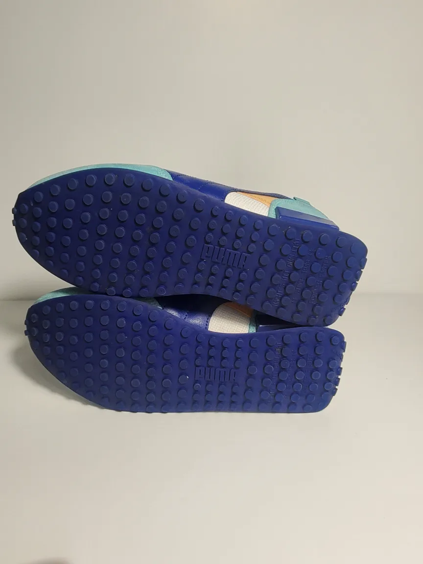 Men’s Puma Future Rider White Elektro Blue Peach Size 10 image indicator(3)