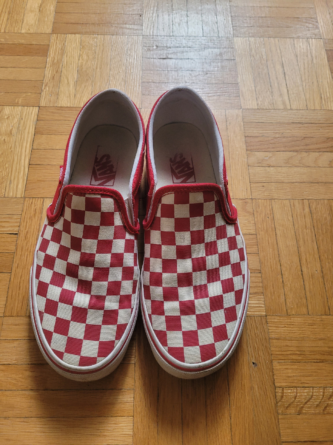 Vans Classic Slip-On Checkerboard Shoes - Red/White - photo 2