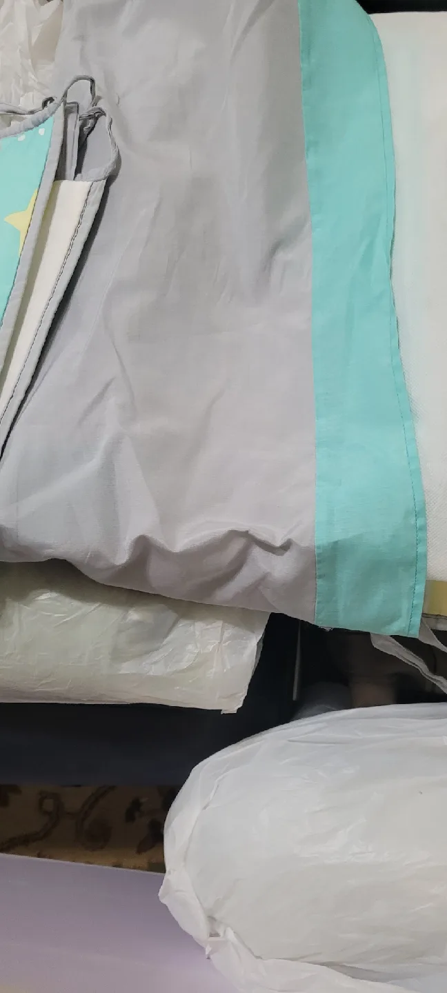 Baby Crib Bumper Pads - Light Blue with Stars image indicator(5)