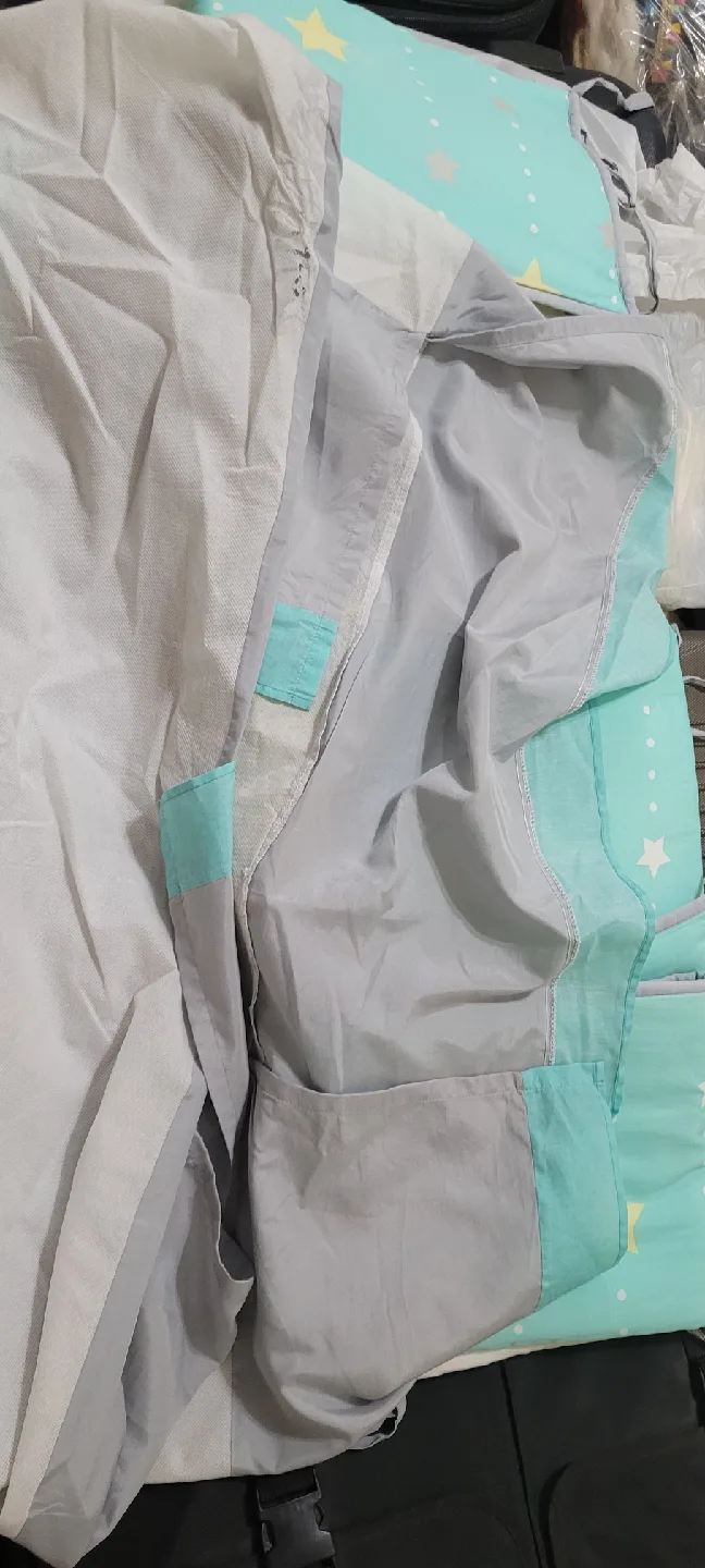 Baby Crib Bumper Pads - Light Blue with Stars image indicator(6)