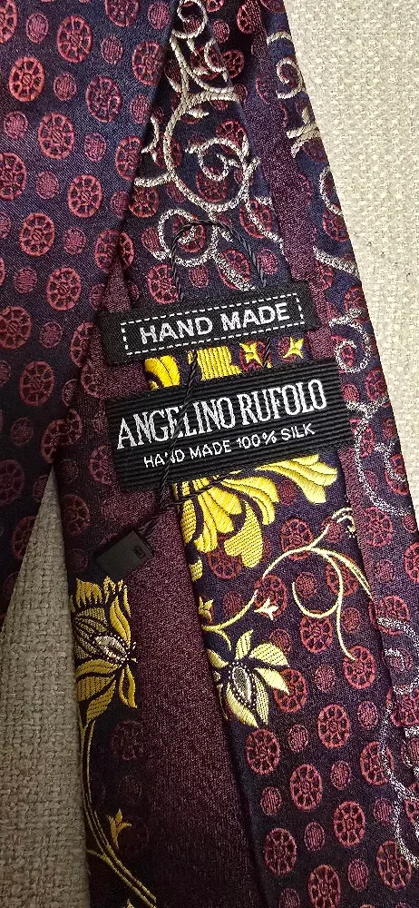 Angelino Rufolo Handmade 100% Silk Tie image indicator(3)
