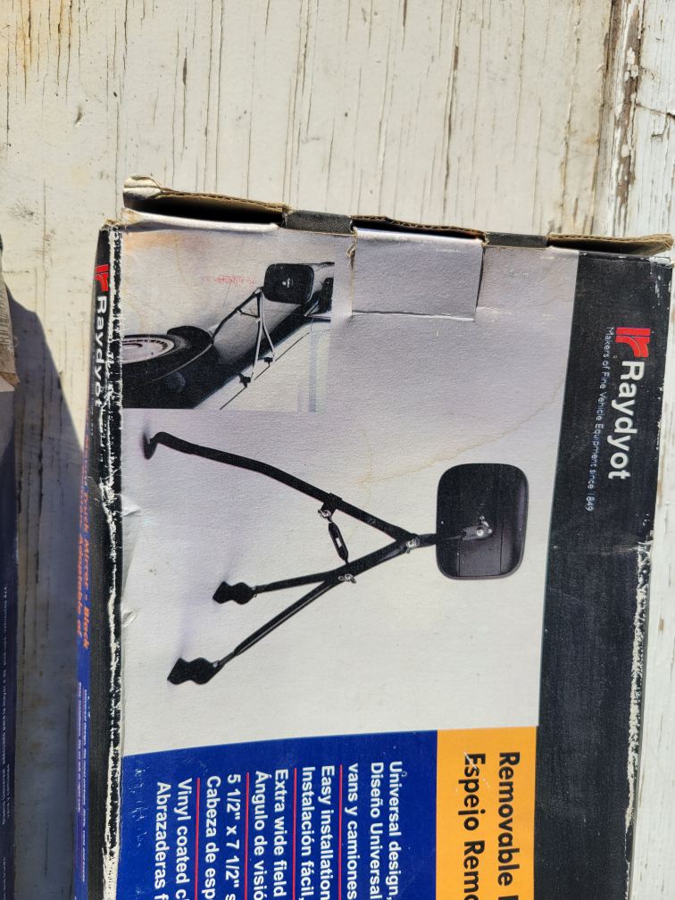 Raydyot Removable Fender Mount Truck Mirror - Black