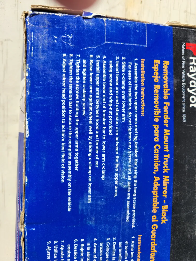 Raydyot Removable Fender Mount Truck Mirror - Black image indicator(3)