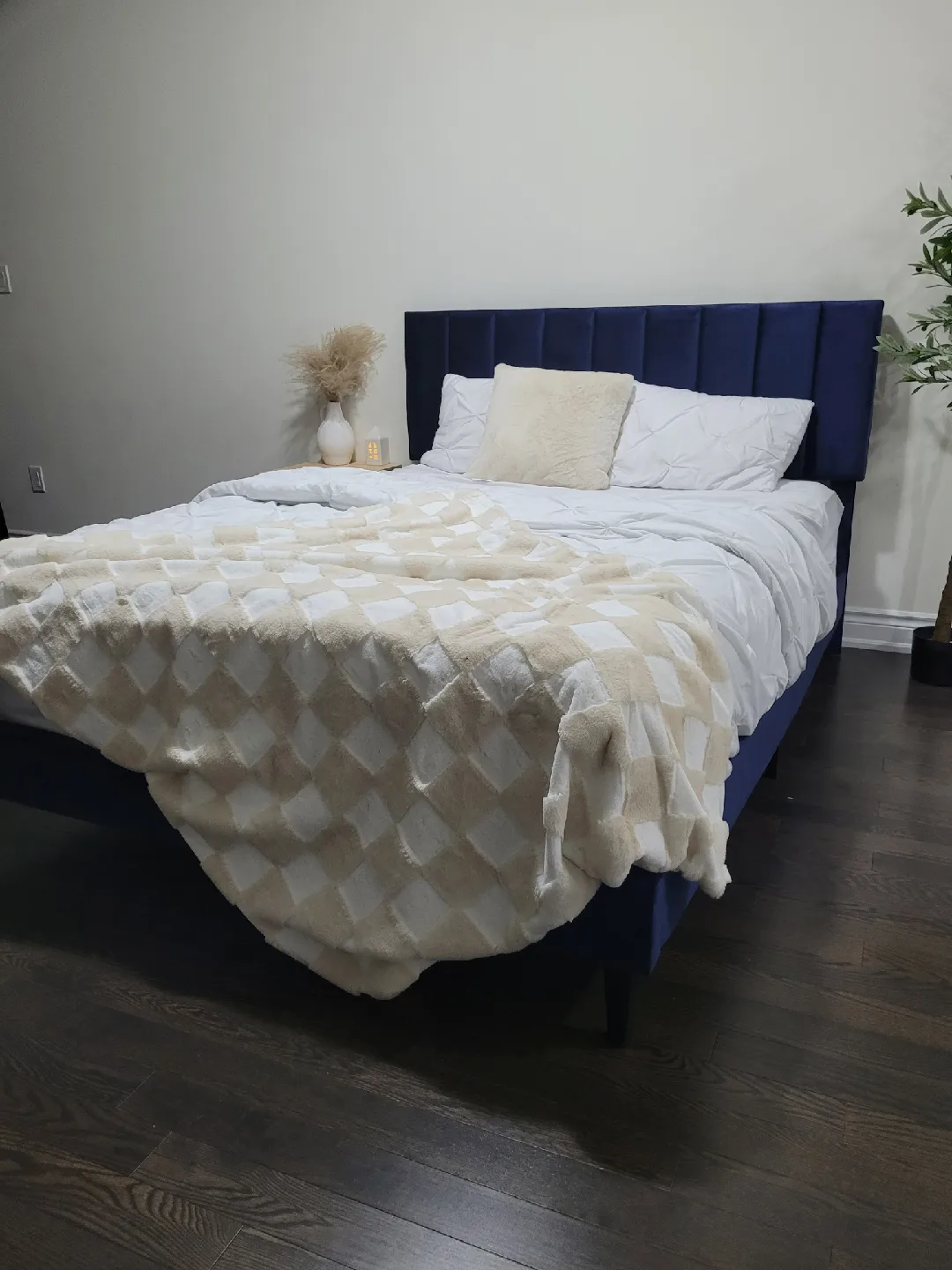 Blue Upholstered Bed Frame - Queen Size image indicator(3)